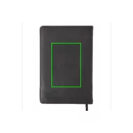   Agenda A5 cu buzunar frontal pentru telefon, 160 pagini, Everestus, PT, pu, hartie, negru