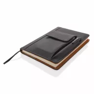   Agenda A5 cu buzunar frontal pentru telefon, 160 pagini, Everestus, PT, pu, hartie, negru