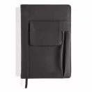 Agenda A5 cu buzunar frontal pentru telefon, 160 pagini, Everestus, PT, pu, hartie, negru