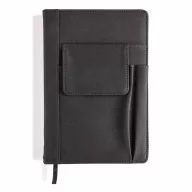   Agenda A5 cu buzunar frontal pentru telefon, 160 pagini, Everestus, PT, pu, hartie, negru