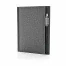 Agenda A5 coperta magnetica, suport pix si 3 locuri de carduri, 128 pagini, Everestus, DE, pu, hartie, gri