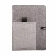   Agenda A5 cu buzunar pentru telefon si pix, 128 pagini, XD, KO, poliester, gri