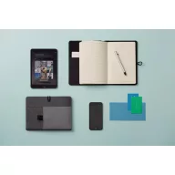   Agenda A5 cu buzunar pentru telefon si pix, 128 pagini, XD, KO, poliester, gri