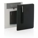 Agenda A5 coperta tare PU standard si pix metalic stylus, Everestus, SD, hartie, otel inoxidabil, negru