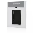 Agenda A5 coperta tare PU standard si pix metalic stylus, Everestus, SD, hartie, otel inoxidabil, negru