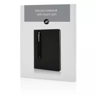   Agenda A5 coperta tare PU standard si pix metalic stylus, Everestus, SD, hartie, otel inoxidabil, negru