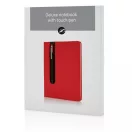 Agenda A5 coperta tare PU standard si pix metalic stylus, Everestus, SD, hartie, otel inoxidabil, rosu