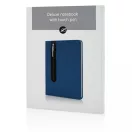Agenda A5 coperta tare PU standard si pix metalic stylus, Everestus, SD, hartie, otel inoxidabil, albastru navy