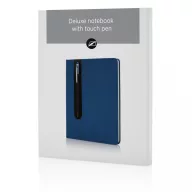   Agenda A5 coperta tare PU standard si pix metalic stylus, Everestus, SD, hartie, otel inoxidabil, albastru navy