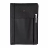   Set agenda si pix, coperta poliester 1680D si 600D, 192 pagini detasabile, Swiss Peak, RE, pu, negru