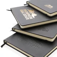   Agenda A5 cu coperta tare pu, 160 pagini cu liniatura, Everestus, HR, hartie, poliester, negru