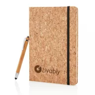   Agenda A5 cu pix stylus inclus, Everestus, BO, hartie, pluta, maro