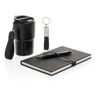   Set agenda A5, pix, breloc si cana de voiaj 350 ml, Swiss Peak, 2601E14743, Dictando, 36x24x10 cm, Otel, Hartie, Negru