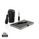 Set agenda A5, pix, breloc si cana de voiaj 350 ml, Swiss Peak, 2601E14743, Dictando, 36x24x10 cm, Otel, Hartie, Negru