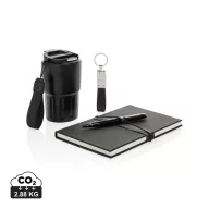   Set agenda A5, pix, breloc si cana de voiaj 350 ml, Swiss Peak, 2601E14743, Dictando, 36x24x10 cm, Otel, Hartie, Negru