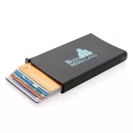   Portcard securizat RFID, maxim 6-10 carduri, Everestus, 20IAN092, Aluminiu, ABS, Negru
