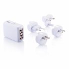 Adaptor de calatorie cu 4 porturi usb, Everestus, TL, abs, alb