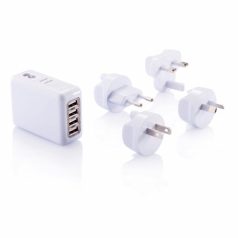   Adaptor de calatorie cu 4 porturi usb, Everestus, TL, abs, alb