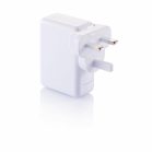 Adaptor de calatorie cu 4 porturi usb, Everestus, TL, abs, alb