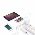 Adaptor de calatorie cu 4 porturi usb, Everestus, TL, abs, alb