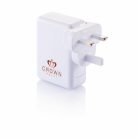 Adaptor de calatorie cu 4 porturi usb, Everestus, TL, abs, alb