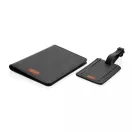 Set portofel pentru pasaport si eticheta bagaj, Swiss Peak, 42FEB230853, 15.3x17.1x2.5 cm, Poliuretan, Negru