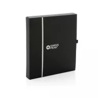   Set portofel pentru pasaport si eticheta bagaj, Swiss Peak, 42FEB230853, 15.3x17.1x2.5 cm, Poliuretan, Negru