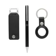   Set instrumente de scris, 2410E24673, Swiss Peak, 10 x 2.5 x 15 cm, Poliuretan, Negru