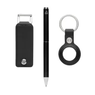   Set instrumente de scris, 2410E24673, Swiss Peak, 10 x 2.5 x 15 cm, Poliuretan, Negru