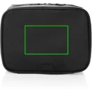 Geanta de cosmetice multifunctionala, Swiss Peak, 2610E19129, Compartimentata, Cu agatatoare, 25.5x10x19 cm, rPET, Negru