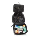 Geanta de cosmetice multifunctionala, Swiss Peak, 2610E19129, Compartimentata, Cu agatatoare, 25.5x10x19 cm, rPET, Negru
