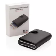   Portcard securizat RFID, maxim 6-10 carduri, Everestus, 20IAN093, Aluminiu, Poliuretan, Negru