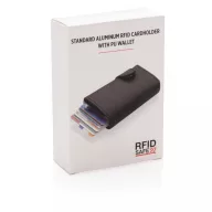   Portcard securizat RFID, maxim 6-10 carduri, Everestus, 20IAN093, Aluminiu, Poliuretan, Negru