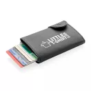 Portofel pentru carduri securizat RFID, Everestus, CE, pu, aluminiu, negru, 16x68x95 mm