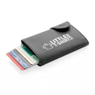   Portofel pentru carduri securizat RFID, Everestus, CE, pu, aluminiu, negru, 16x68x95 mm