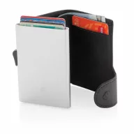   Portofel pentru carduri securizat RFID, Everestus, CE, pu, aluminiu, negru, 16x68x95 mm
