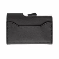   Portofel pentru carduri securizat RFID, Everestus, CE, pu, aluminiu, negru, 16x68x95 mm