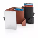 Portofel pentru carduri securizat RFID, Everestus, CE, pu, aluminiu, negru, 16x68x95 mm