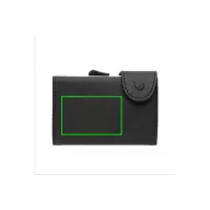   Portofel pentru carduri securizat RFID, Everestus, CE, pu, aluminiu, negru, 16x68x95 mm
