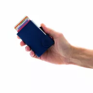   Portcard securizat RFID, Everestus, JU005, poliuretan, aluminiu, albastru