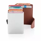 Portofel pentru carduri securizat RFID, Everestus, CE, pu, aluminiu, maro, 16x68x95 mm