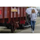 Umbrela mini cu deschidere automata, Everestus, 21OCT1010, 57 x ø 97 cm, Poliester, Alb