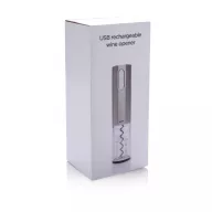   Tirbuson vin, electric reincarcabil prin usb, Everestus, WN, otel inoxidabil, abs, gri