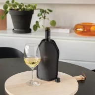   Gentuta racitor pentru sticla de vin, 2410E22110, Everestus, 15.5 x 2.5 x 22.5 cm, rPET, Negru