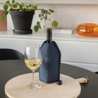   Gentuta racitor pentru sticla de vin, 2410E22112, Everestus, 15.5 x 2.5 x 22.5 cm, rPET, Albastru navy