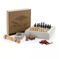   Set jocuri 5-in-1, Everestus, 42FEB231366, 18.4x18.4x4.5 cm, Lemn, Alb