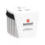   Adaptor de calatorie, 2502E15050, Skross, 6.5 x 5.5 x 6.2 cm, Policarbonat, Alb
