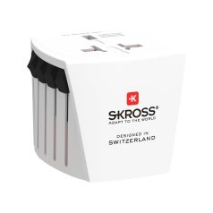   Adaptor de calatorie, 2502E15050, Skross, 6.5 x 5.5 x 6.2 cm, Policarbonat, Alb