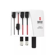   Adaptor de calatorie, 2502E15050, Skross, 6.5 x 5.5 x 6.2 cm, Policarbonat, Alb