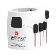   Adaptor de calatorie, 2502E15047, Skross, 5.5 x 7.2 x 6 cm, Policarbonat, Alb